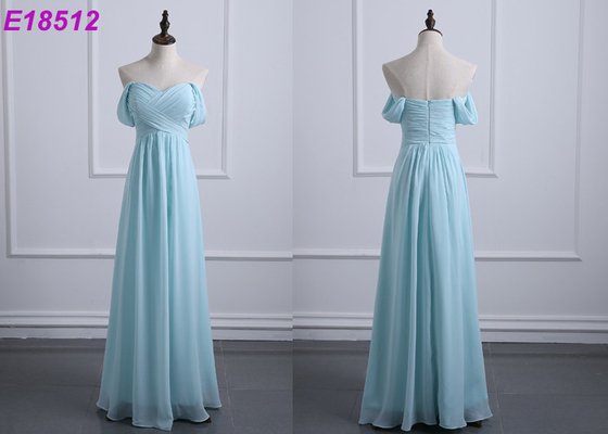 Off The Shoulder Chiffon Wedding Bridesmaid Dresses Casual Custom Made Size