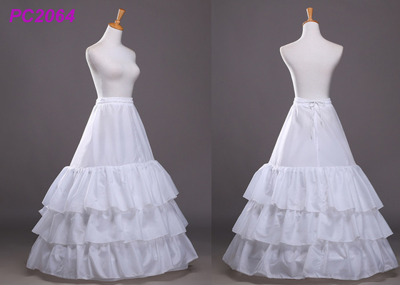 White Six Hoops Ball Gown Petticoat / Underskirt Tea Length Crinoline Petticoat