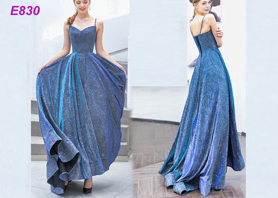 The starry sky skirt spaghetti strap a line evening formal party dress