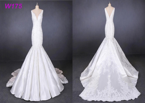 Straps satin mermaid wedding dresses bridal gowns customize made 2019